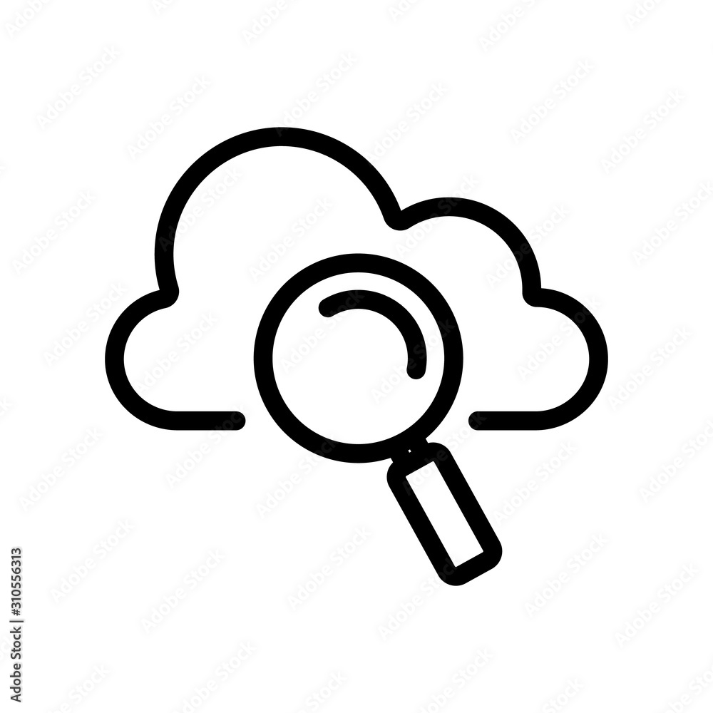 cloud storage icon vector. A thin line sign. Isolated contour symbol illustration cloud storage icon vector. A thin line sign. Isolated contour symbol illustration