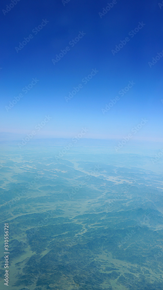 Fototapeta premium Arabic peninsula mountains aerial view..