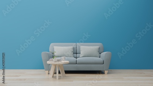 living room & luxury interior wall for classic blue color trend 2020. © Vanit่jan