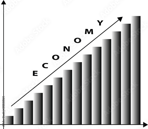 llustration of Economy Growth Graph Chart Diagram