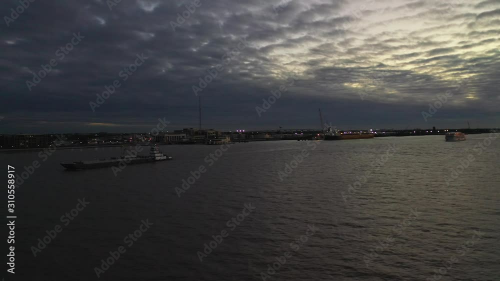 Busy Mississippi River in New Orleans, Louisiana Busy Mississippi River in New Orleans, Louisiana