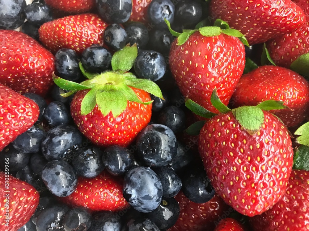 strawberries and blueberries strawberries and blueberries