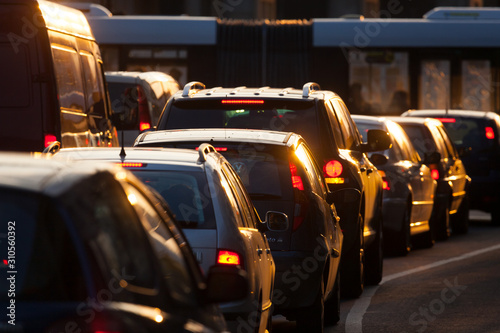 Congested traffic in Stuttgart, Germany