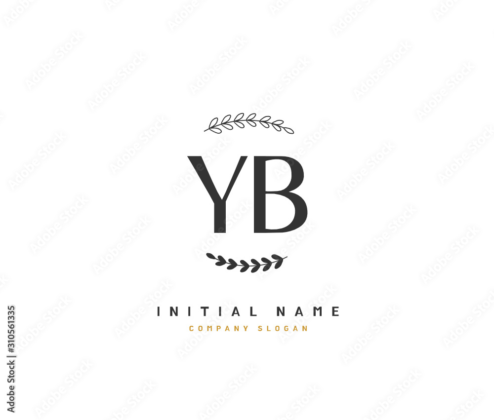 Y B YB Beauty vector initial logo, handwriting logo of initial signature, wedding, fashion, jewerly, boutique, floral and botanical with creative template for any company or business. Y B YB Beauty vector initial logo, handwriting logo of initial signature, wedding, fashion, jewerly, boutique, floral and botanical with creative template for any company or business.