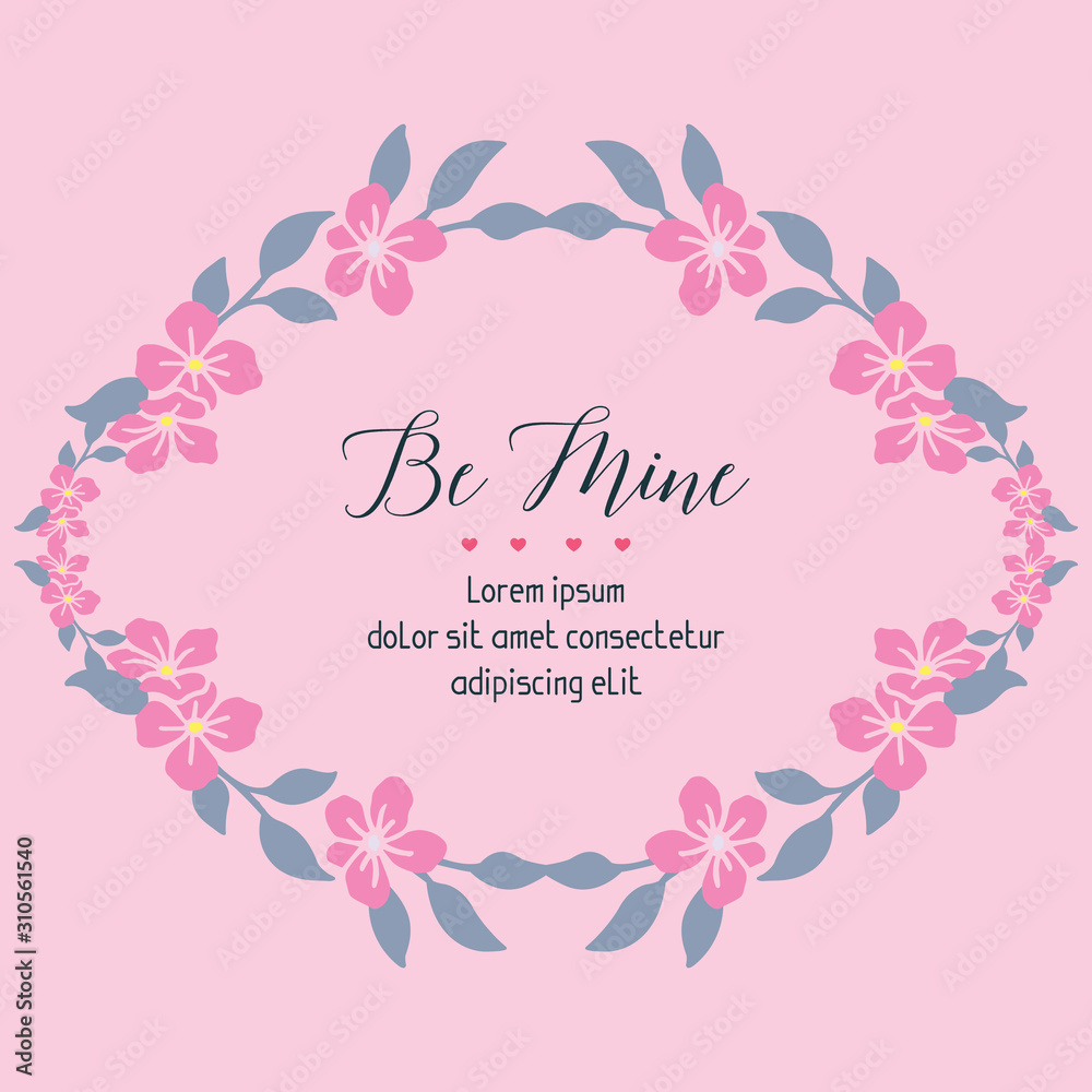 Pattern flower frame beautiful, for template decoration be mine. Vector