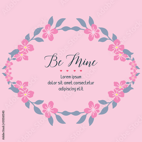 Pattern flower frame beautiful, for template decoration be mine. Vector