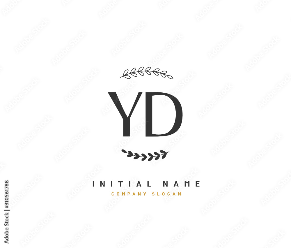 Y D YD Beauty vector initial logo, handwriting logo of initial signature, wedding, fashion, jewerly, boutique, floral and botanical with creative template for any company or business. Y D YD Beauty vector initial logo, handwriting logo of initial signature, wedding, fashion, jewerly, boutique, floral and botanical with creative template for any company or business.