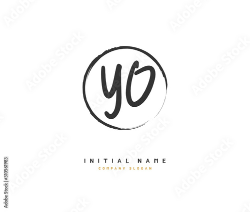 Y O YO Beauty vector initial logo  handwriting logo of initial signature  wedding  fashion  jewerly  boutique  floral and botanical with creative template for any company or business.