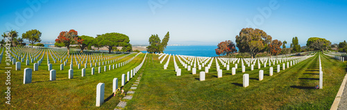 San Diego, California/USA - August 13, 2019  Fort Rosecrans National Cemetery, a federal military cemetery in the city of San Diego, California. photo