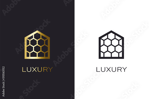 Beehive House Logo creation cconcept. Real estate image