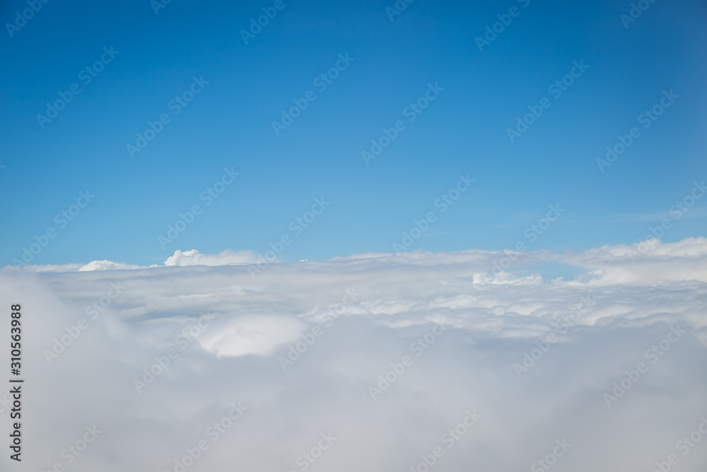 sky and clouds view from airplan