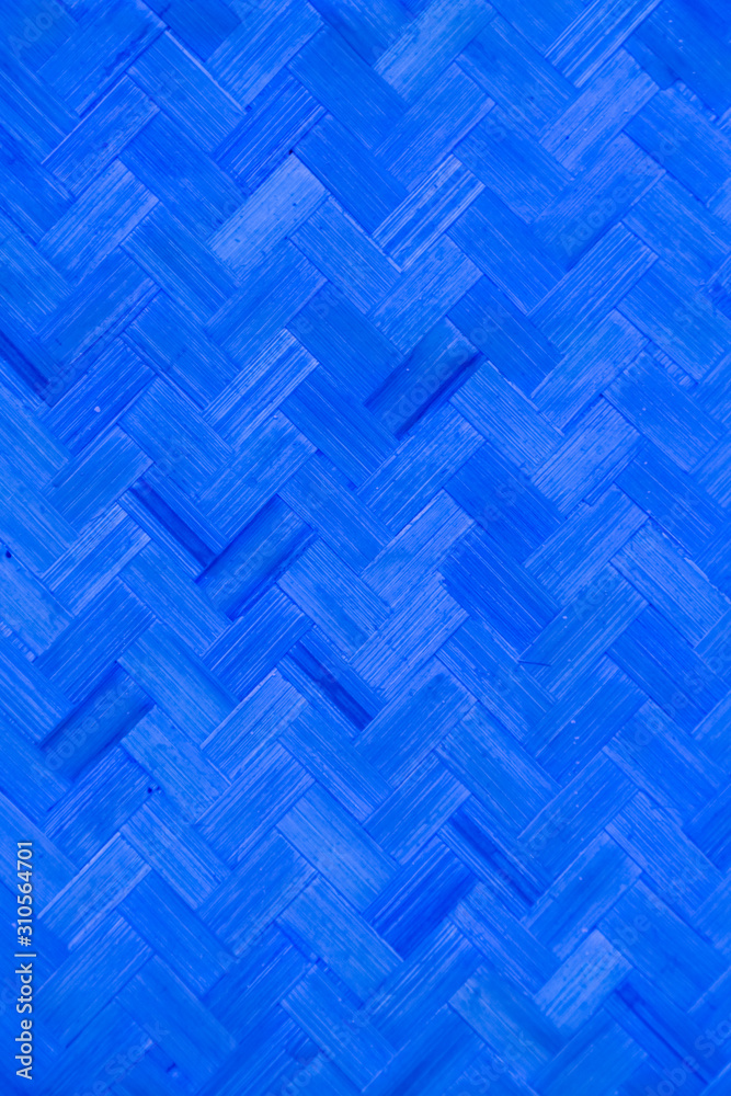 Old blue bamboo weave texture pattern