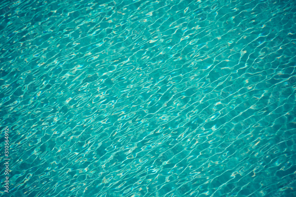 Blue color of wave and reflection