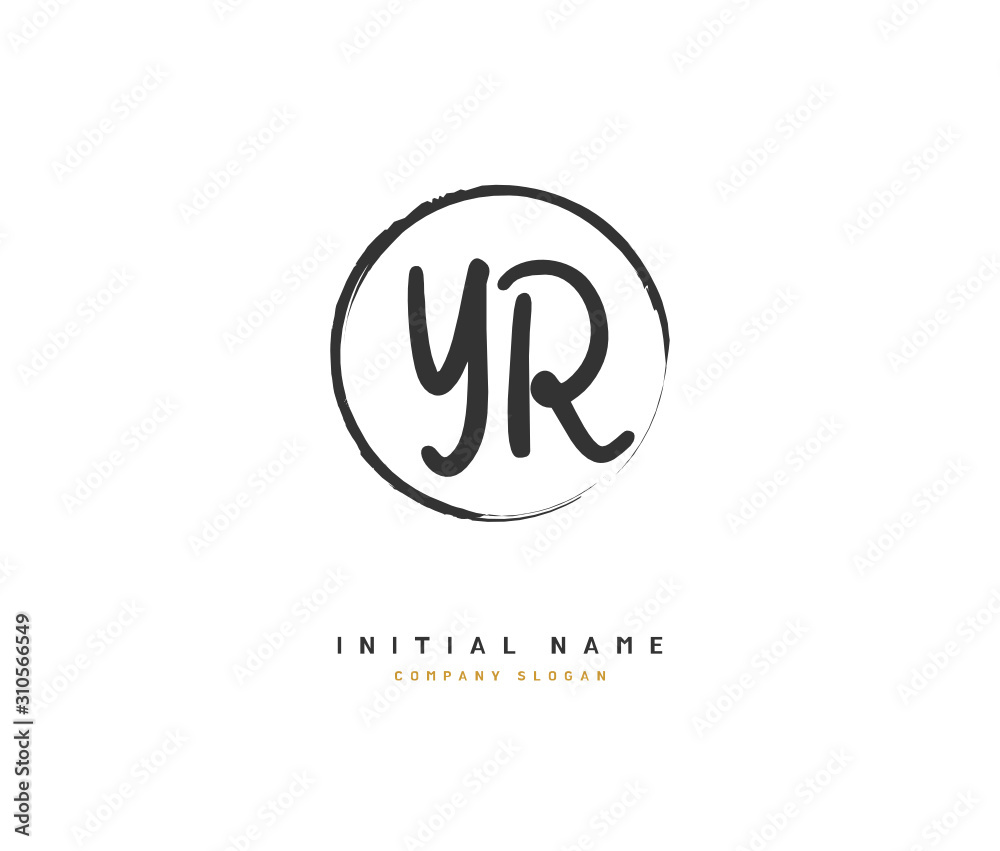 Y R YR Beauty vector initial logo, handwriting logo of initial signature, wedding, fashion, jewerly, boutique, floral and botanical with creative template for any company or business.