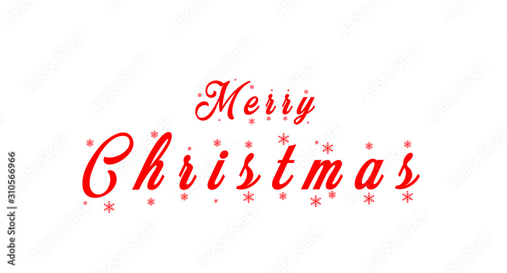 White isolated on background texture image pattern banner copy space  Merrychristmas red  colour font Used to decoration beautiful the celebration party holiday happy new  year in December, winter.