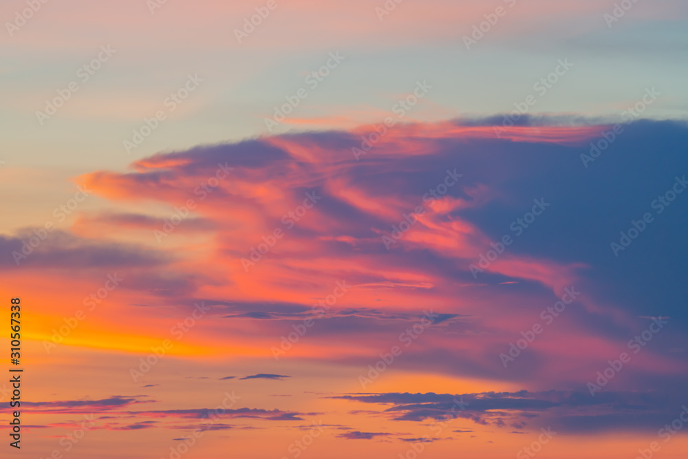 Beautiful and colorful sky and clouds