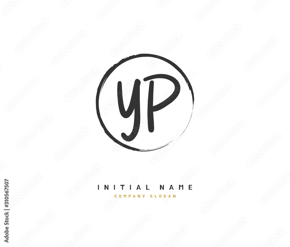 Y P YP Beauty vector initial logo, handwriting logo of initial signature, wedding, fashion, jewerly, boutique, floral and botanical with creative template for any company or business.