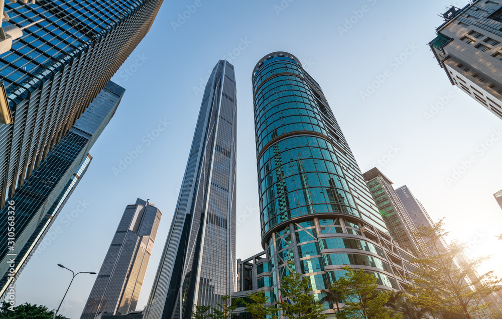 Obraz premium Hangzhou Financial District Plaza Modern Architecture Office Building