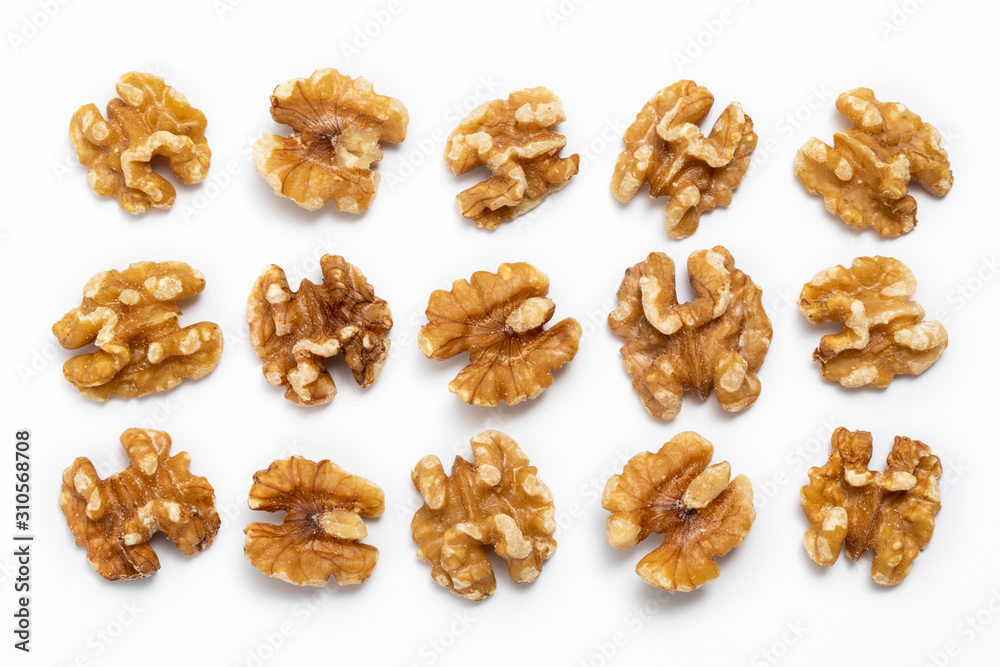 Juglans regia(Walnut) isolated on white background close up. Juglans regia(Walnut) isolated on white background close up.