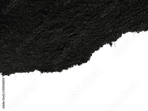 Sand dunes isolated on white background. Sand  beach texture. Pile black sand isolated on white background. Sand dune with clipping path.