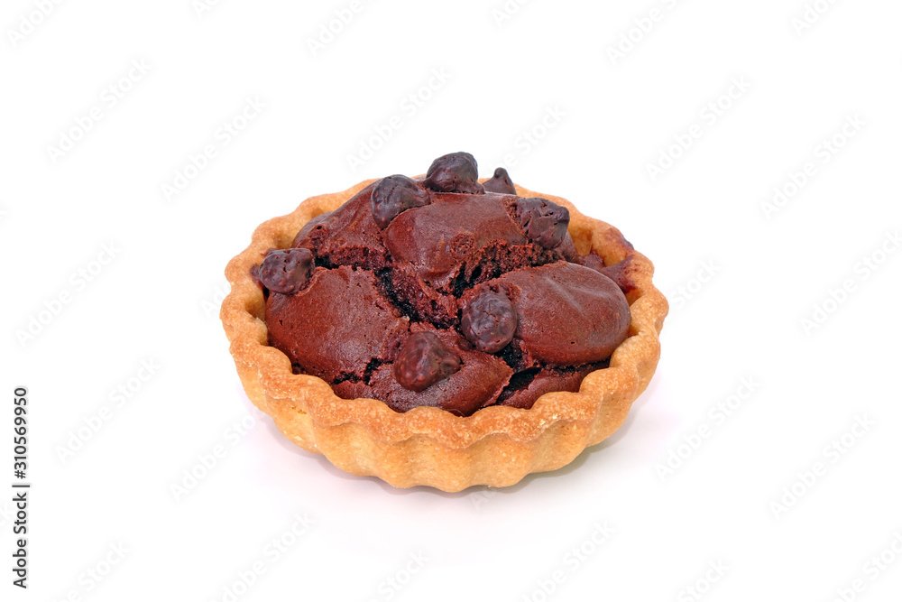 Chocolate tart Isolated on white background. Chocolate tart Isolated on white background.