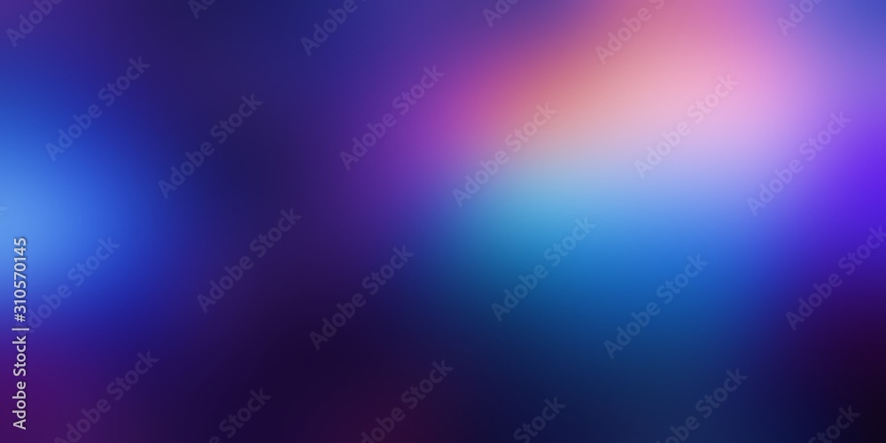 Gleam purple blue red blur abstract gradient pattern. Dark iridescent magical banner. Holidays night disco party decor. Fantastic cosmic sky hologram empty background.