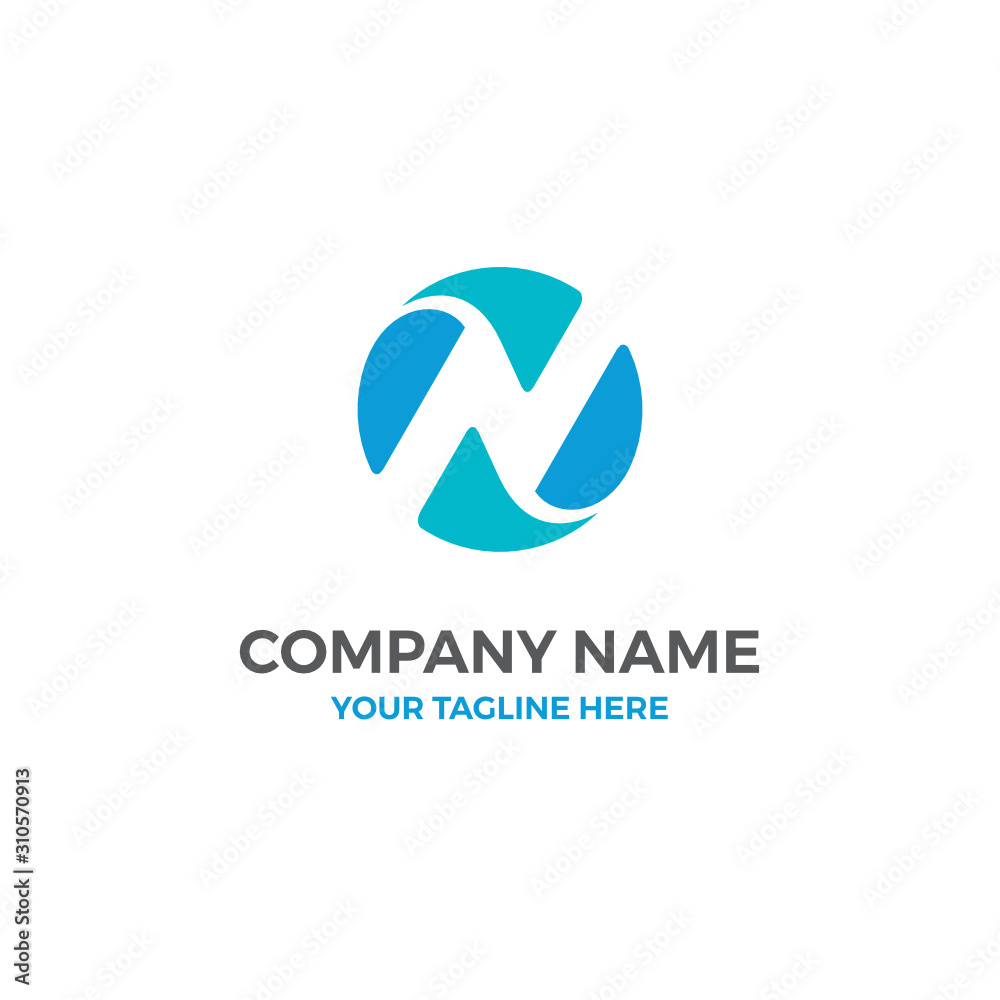 N Letter Negative Space Global Vector Illustration Logo N Letter Negative Space Global Vector Illustration Logo