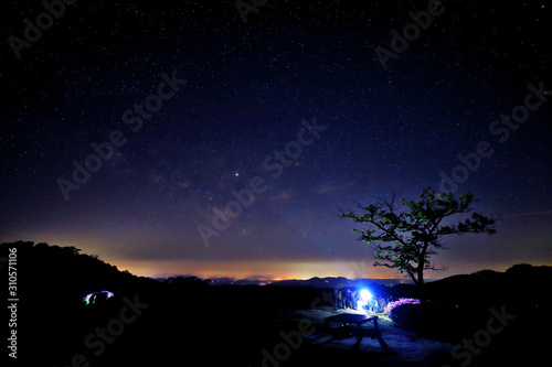 은하수가 보이는 밤 하늘의 아름다운 풍경 © 재봉 황