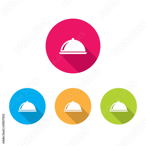 Food Tray Icons With Long Shadow © siridhata