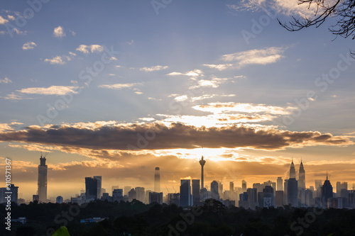 Canvas Print beautiful scenery skyline during sunrise