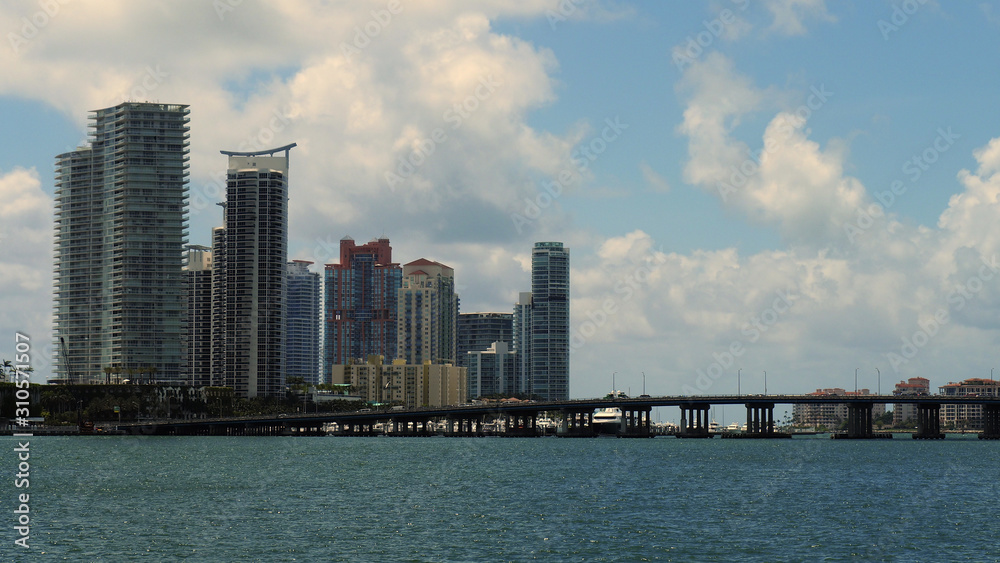 Panoramic view of south beach skyline closeup Panoramic view of south beach skyline closeup