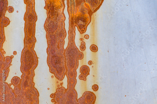 Empty old iron metal plate with rusty texture and background