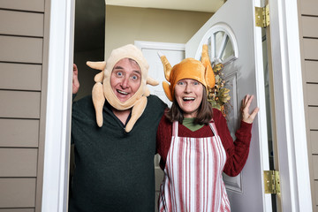 Annoying inlaws welcoming family on the holiday