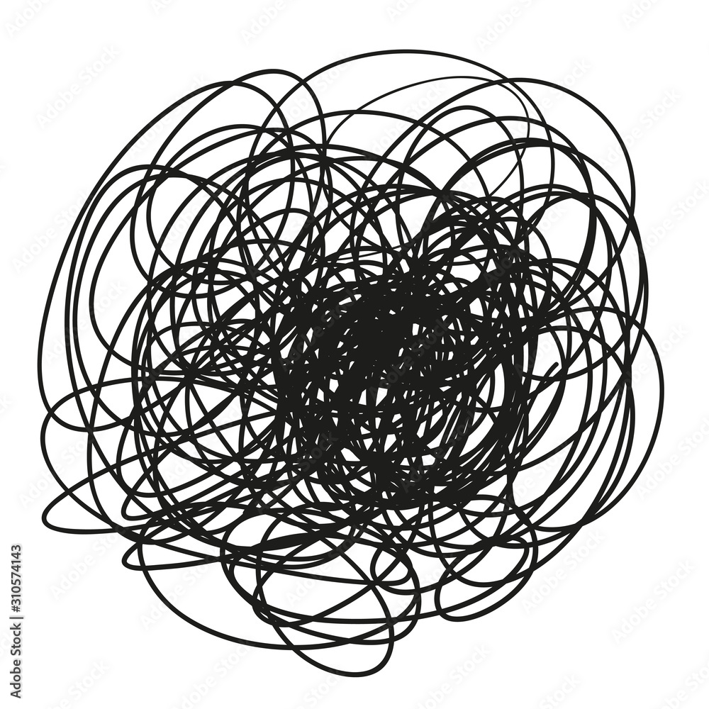 Chaos. Abstract tangled lines. Hand drawn dinamic scrawls. Black and white illustration Chaos. Abstract tangled lines. Hand drawn dinamic scrawls. Black and white illustration