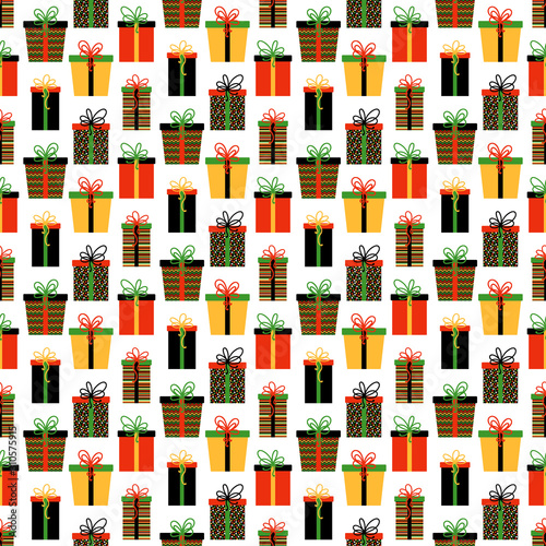 Kwanzaa Seamless Pattern - Colorful repeating pattern design for Kwanzaa