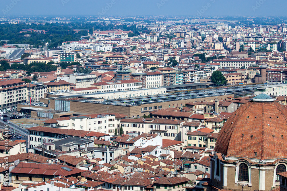 Train Station and Dome From Above in Florence