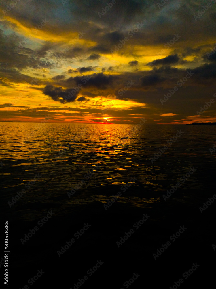 sunset over the sea