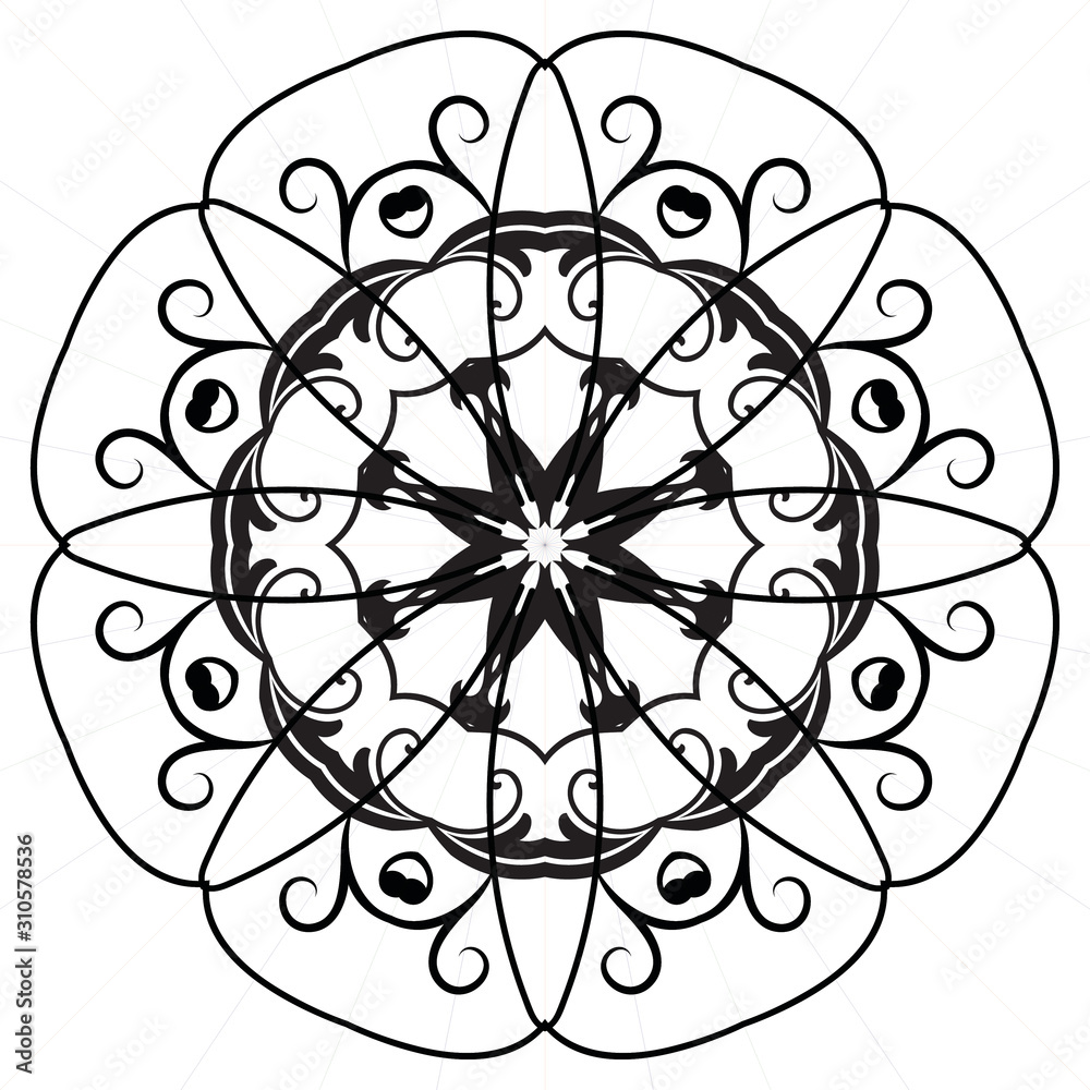 Fototapeta premium black and white mandala premium design