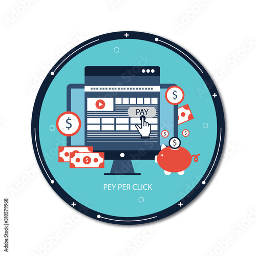 Pay per click advertising concept