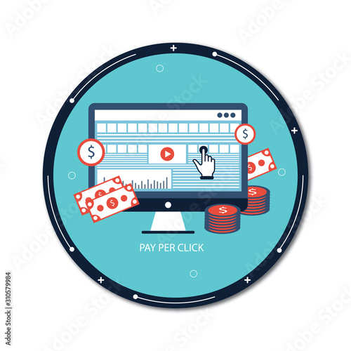 Pay Per Click internet marketing concept