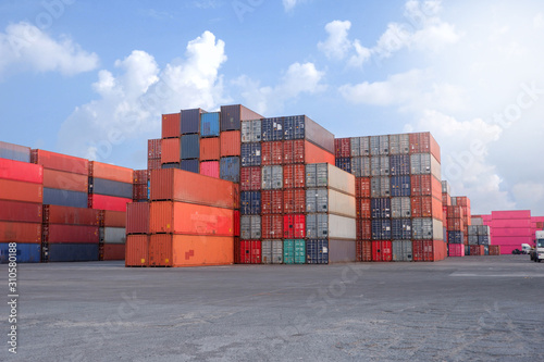 Container stack Import and export concept