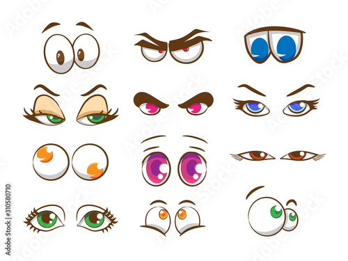 cartoon eyes vector set collection graphic clipart design