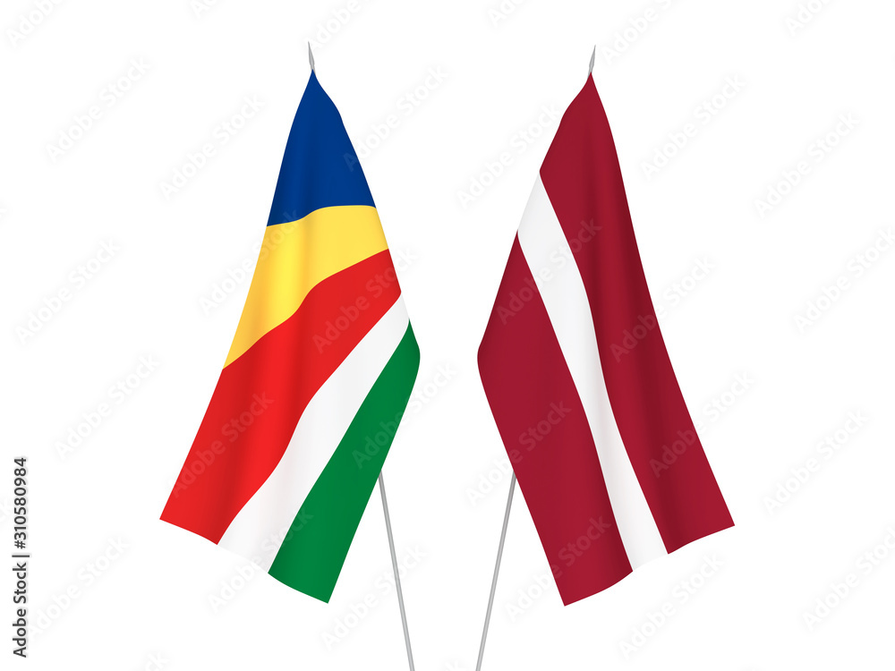 Latvia and Seychelles flags