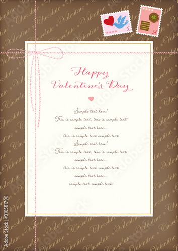 バレンタイン 手描きフレーム 縦 文字あり Stock Vector Adobe Stock