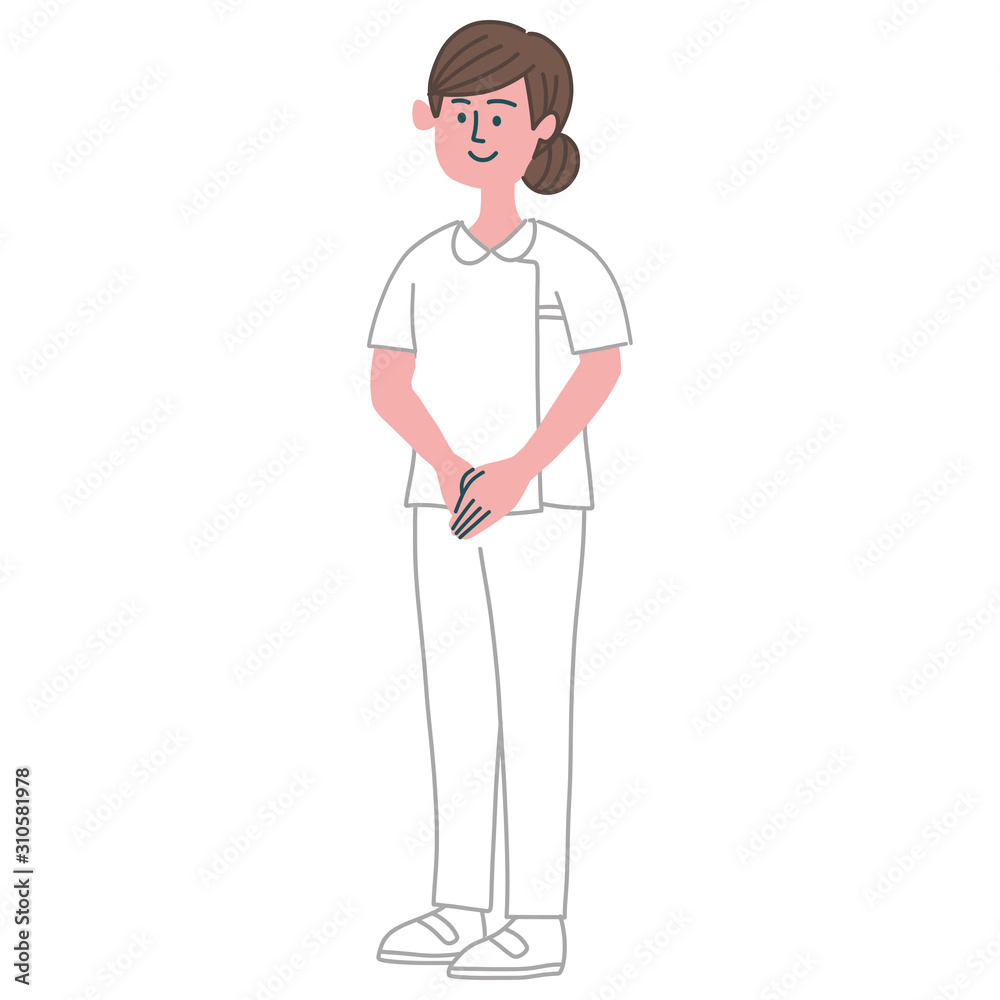 白衣看護師女性全身stock Vector Adobe Stock