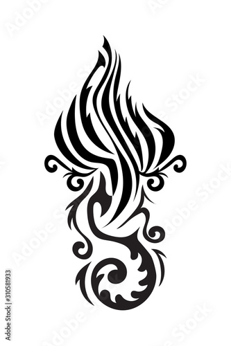 beautiful tattoo of a Lotus flower.tribal style.vector