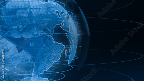 Global Shipping Background with Copy Space