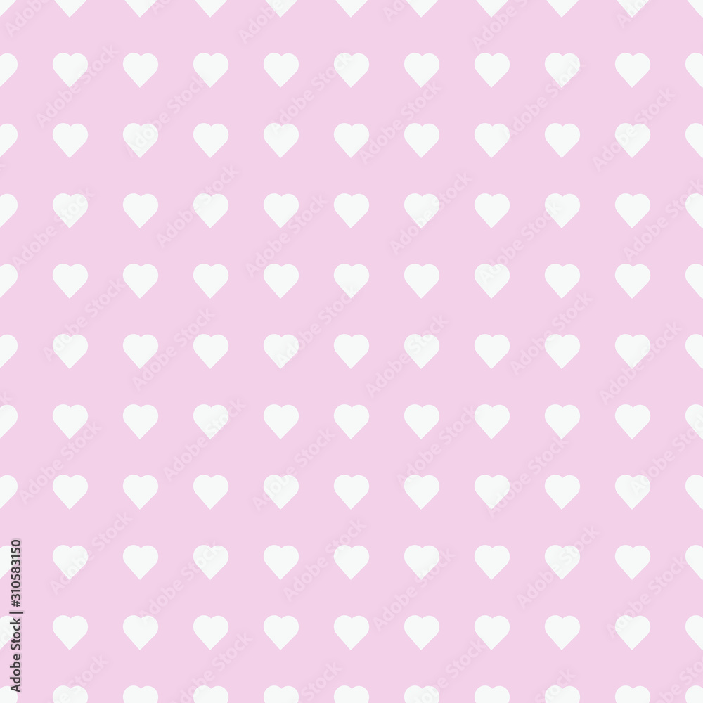 Seamless pattern with white hearts on pink background. Vector illustration. Seamless pattern with white hearts on pink background. Vector illustration.