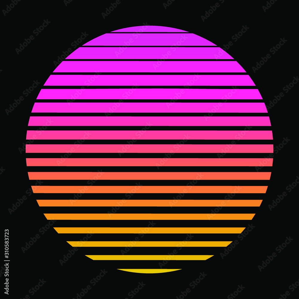 stock vector sun grid 3d futuristic synth grid illustration of retro 80's background posters style. vector illustration background.