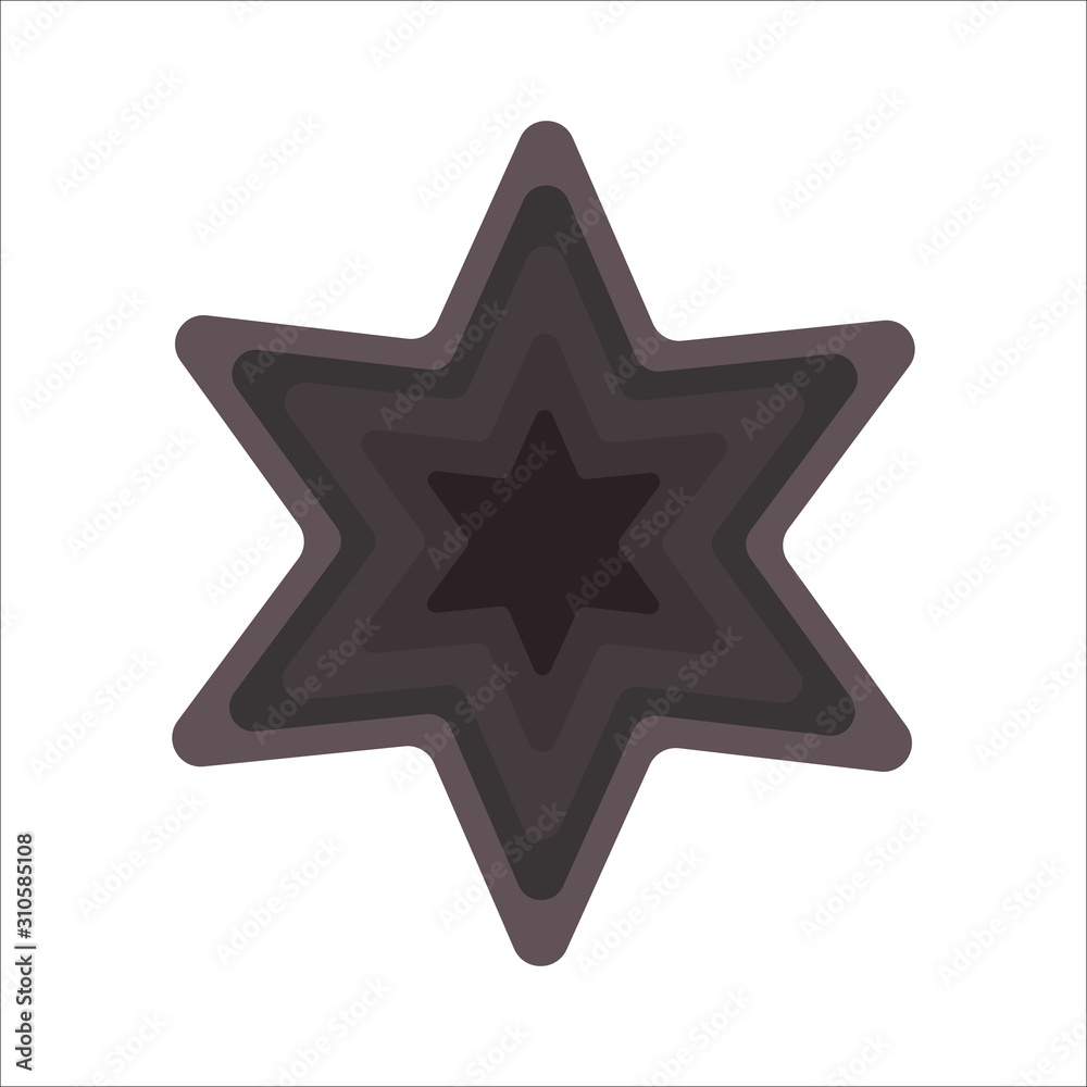 Vector illustration with image of dark gray star. Icon isolated a wnite background. Vector illustration with image of dark gray star. Icon isolated a wnite background.